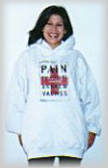 Angelique shows off the Pain Management sweatshirt