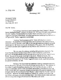click to view the letter from the Royal Thai Government Charge d' Affaires