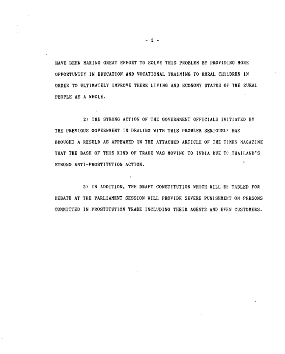 Letter from the Royal Thai Government House of Representatives